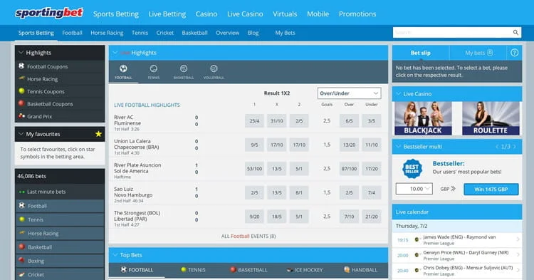 Sportingbet Képernyőkép 3